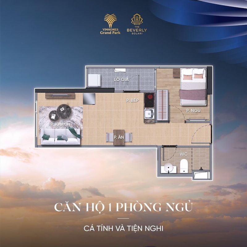 Căn hộ 1 phòng ngủ