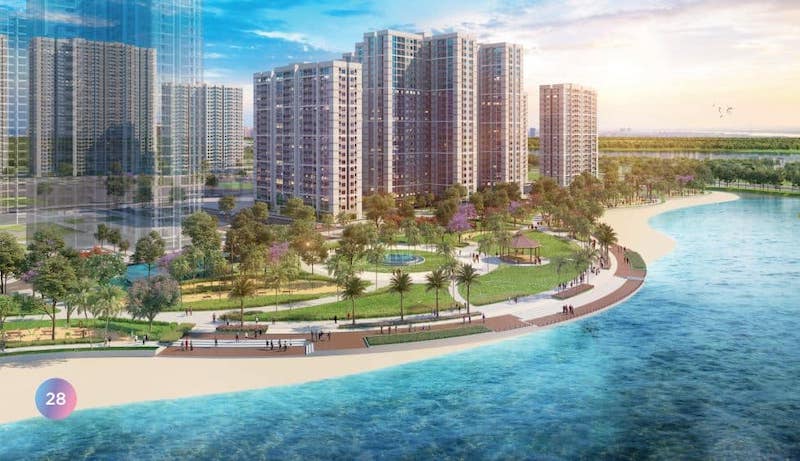 Công viên Dã ngoại với bờ cát trắng trải dài