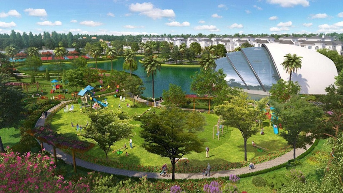 khong-gian-xanh-vinhomes-green-villas vườn cây xanh, đồi cỏ, thảm thực vật phong phú