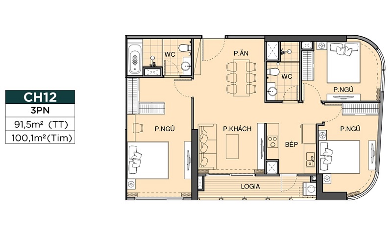 layout-3pn-the-beverly-2 Căn hộ 3PN (3 phòng ngủ, 2 WC) tại The Beverly Vinhomes Grand Park