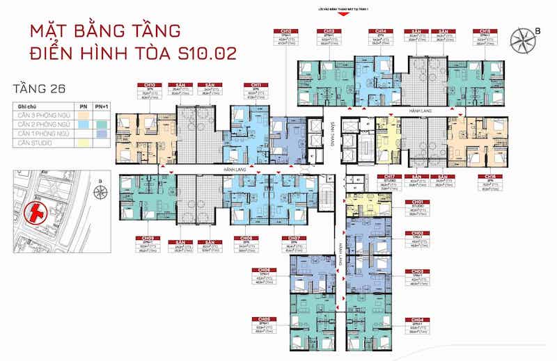 MẶT BẰNG TÒA S10.02 tầng 26
