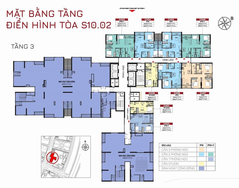 mat-bang-s1002-the-origami-tang-3-3 Layout Căn Hộ Tòa S1002 – Tầng 3