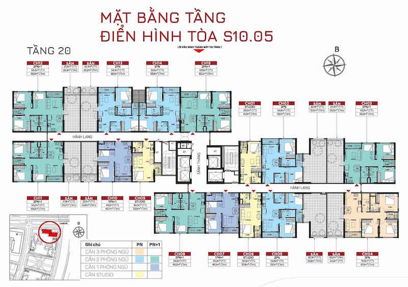 MẶT BẰNG TÒA S10.05 tầng 20