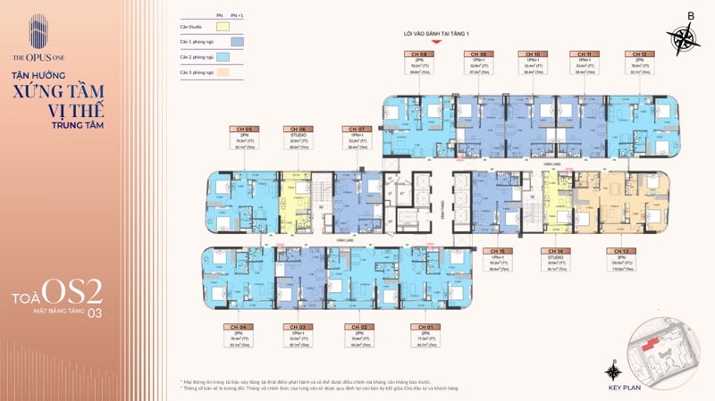 Tầng 3: Mặt bằng tầng 3 tòa OS2
