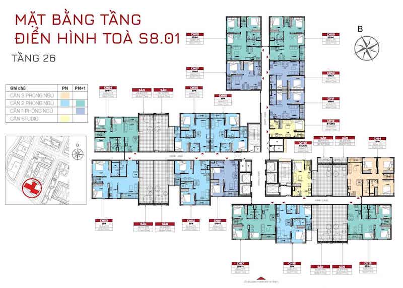 MẶT BẰNG TÒA S8.01 tầng 26