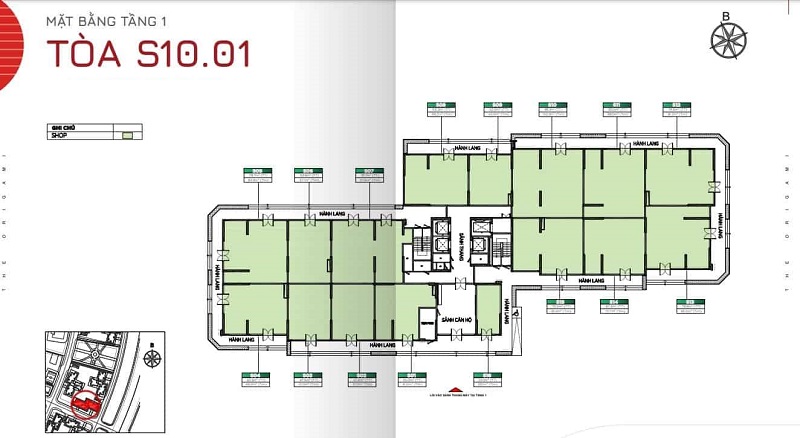 Mặt bằng Shophouse Tòa S10.01