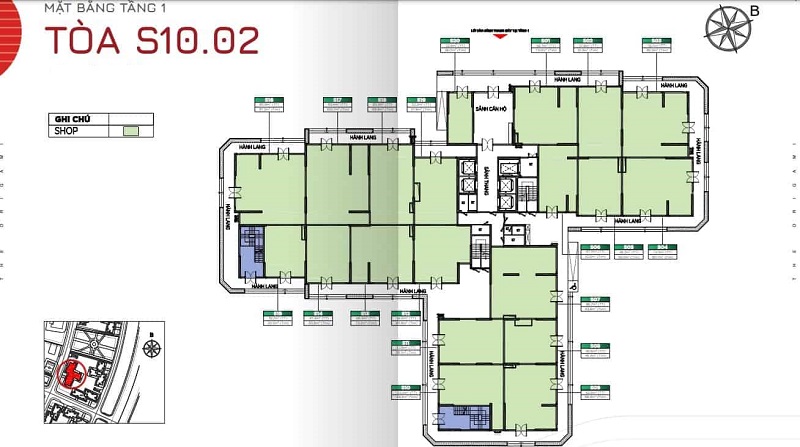 Mặt bằng Shophouse Tòa S10.02