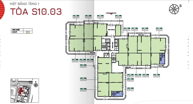 Mặt bằng Shophouse Tòa S10.03