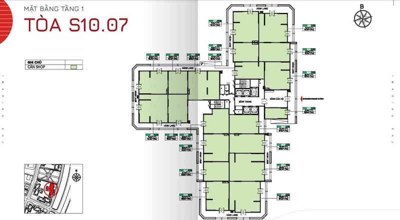 Mặt bằng Shophouse Tòa S10.07