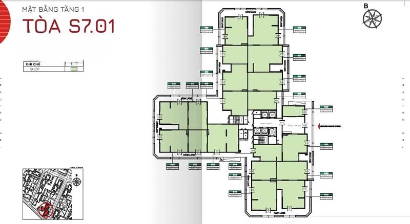 Mặt bằng Shophouse Tòa S7.01