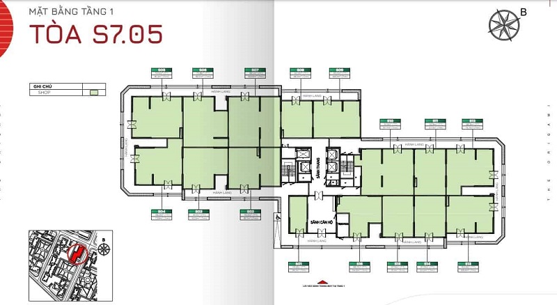 Mặt bằng Shophouse Tòa S7.05