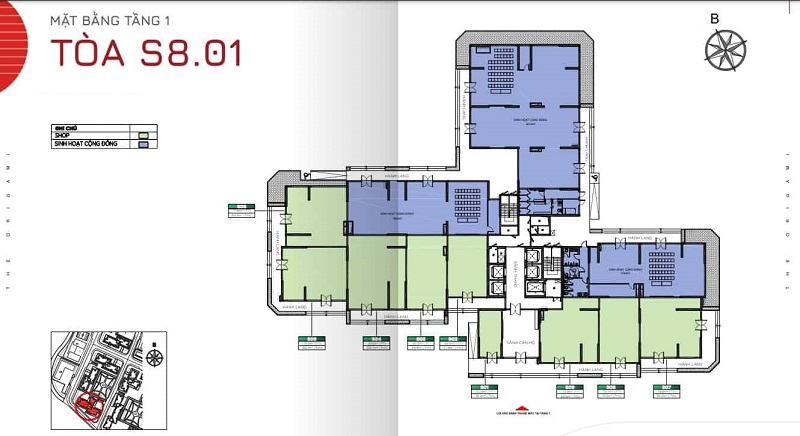 Mặt bằng Shophouse Tòa S8.01
