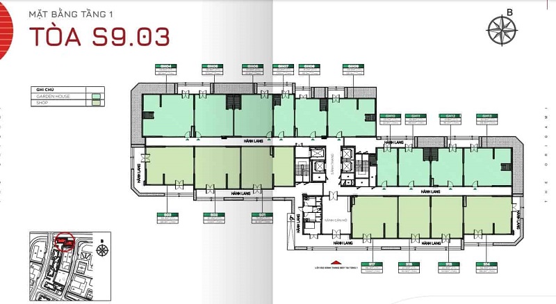 Layout Shophouse Tòa S903 – Tầng 1