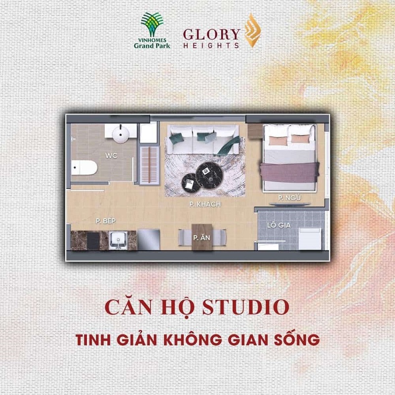 Mặt bằng Căn hộ Studio – Giải pháp tối ưu cho người trẻ năng động