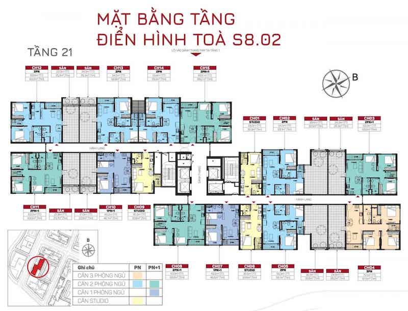 toa-s802-3 Layout Căn Hộ Tòa S802 – Tầng 21