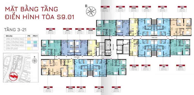 toa-s901-2 Layout Căn Hộ Tòa S901 – Tầng 2 đến 21