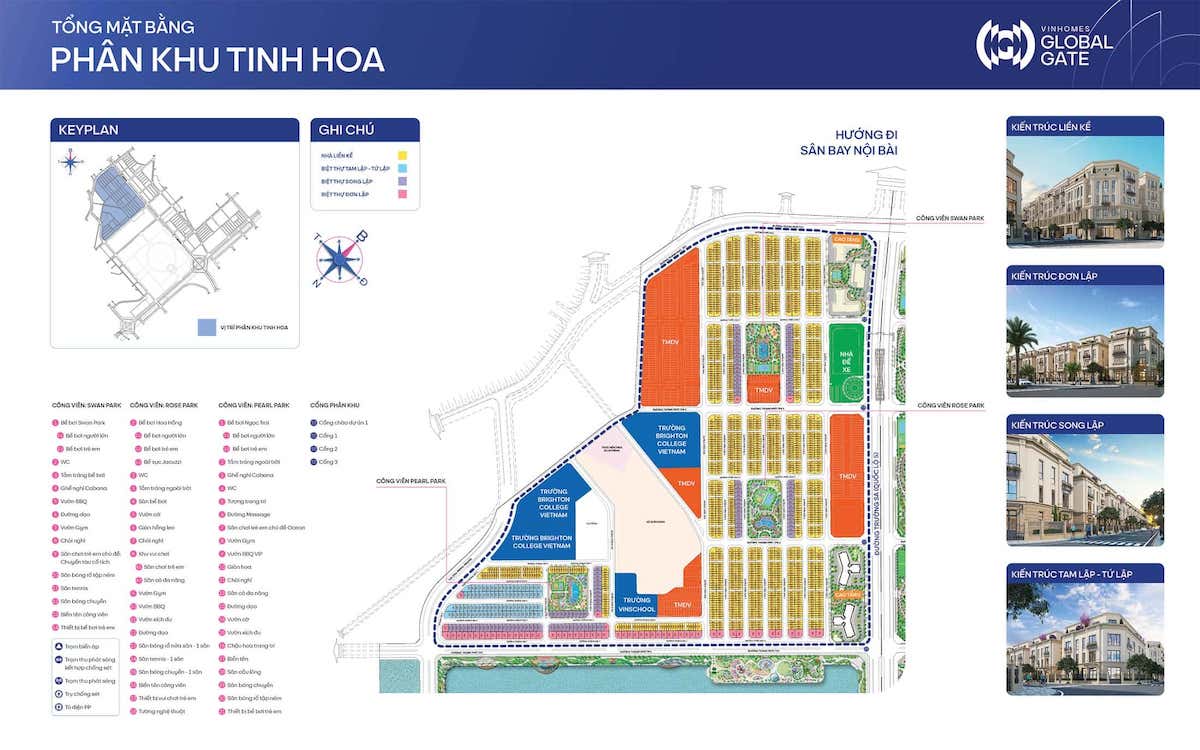tong-mat-bang-phan-khu-tinh-hoa-thuoc-du-an-vinhomes-global-gate-co-loa mặt bằng phân khu tinh hoa vinhomes global gate